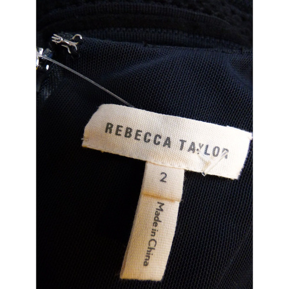 $395 Rebecca Taylor Vneck Fit & Flare Flounce Hem Little Black Dress 2 NEW - Picture 16 of 16